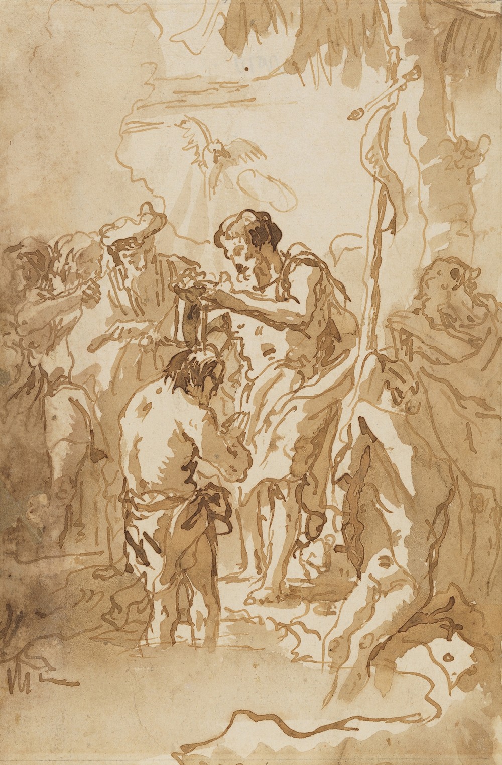 The Baptism of Christ (with Christ Standing at Left Center, His Back Turned, and a Youth Stripping in the Right Foreground) (ca. 1770–90)