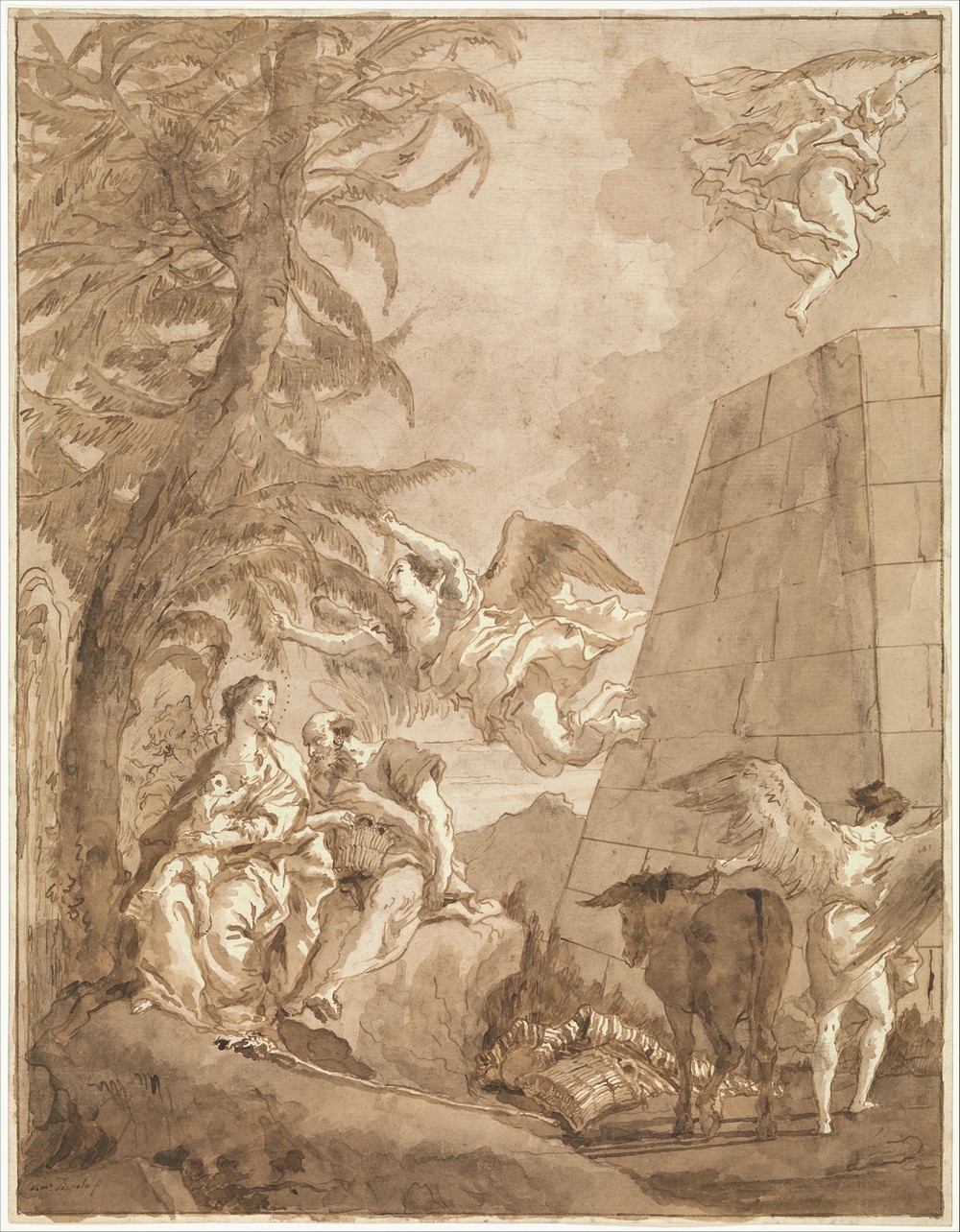 The Rest on the Flight into Egypt (with a Truncated Pyramid on the Right) (ca. 1770)