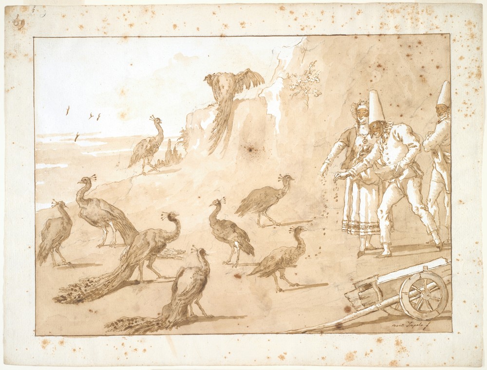 Punchinello Feeding the Peacocks (ca. 1800)