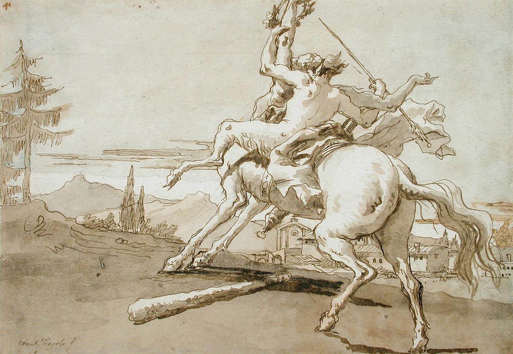 Centaur Arrested in Flight, a Female Faun on His Back (circa 1759-1791)