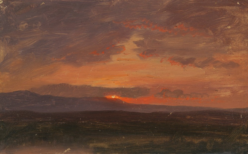 Hudson Valley, New York with Sun Setting Behind the Catskill Mountains (1855–65)