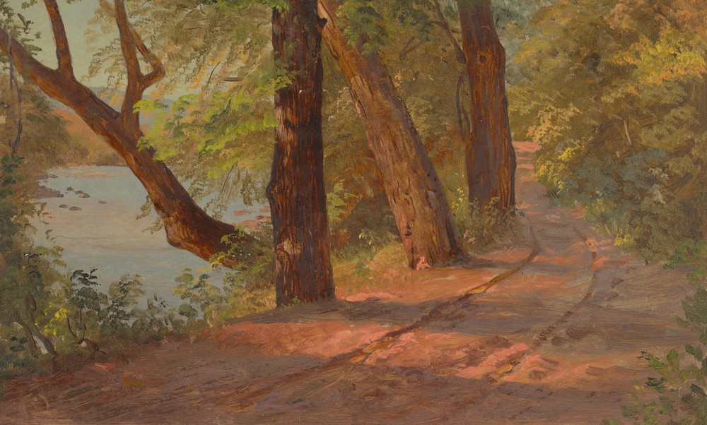 Landscape from North American (Road by a Lake) (ca. 1875)