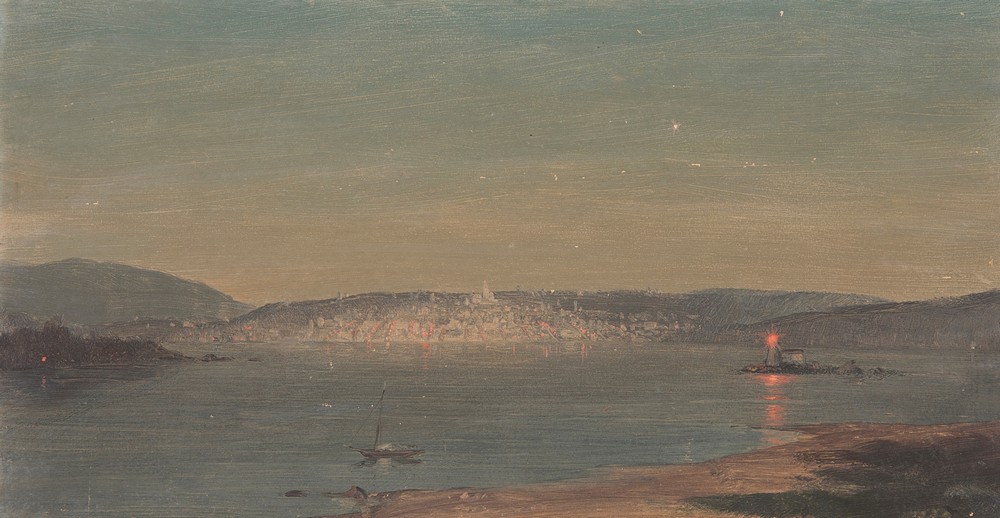 Night View of a Seaport (probably 1868–69)
