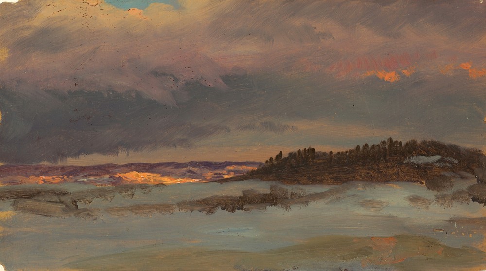 Winter Landscape with Blue Hill at Sunset, Hudson, New York (1870–75)