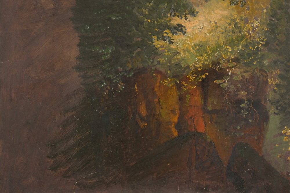 Woodland scene with rocks (1860–70)