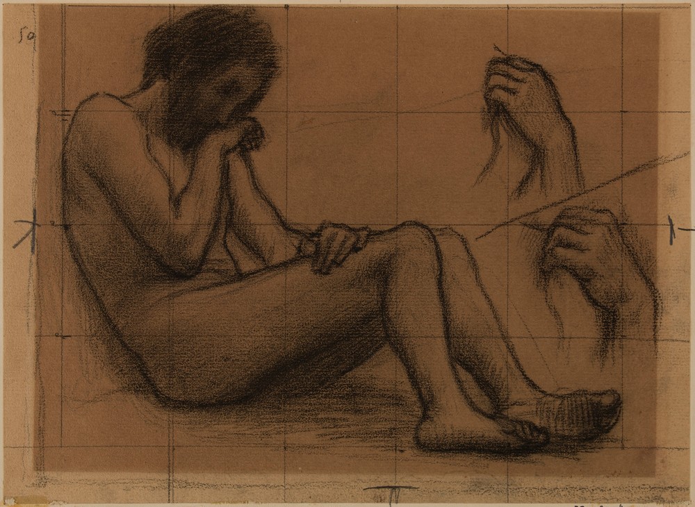 Homme nu, à demi étendu