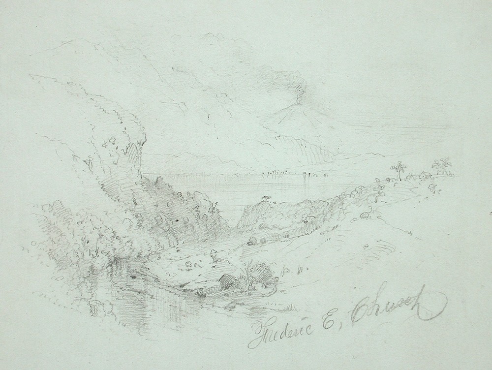 Landscape with Flaming Volcano, South America (19th century)