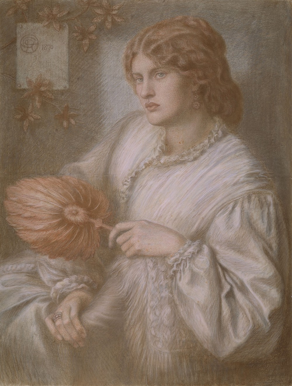 Portrait of woman with a fan