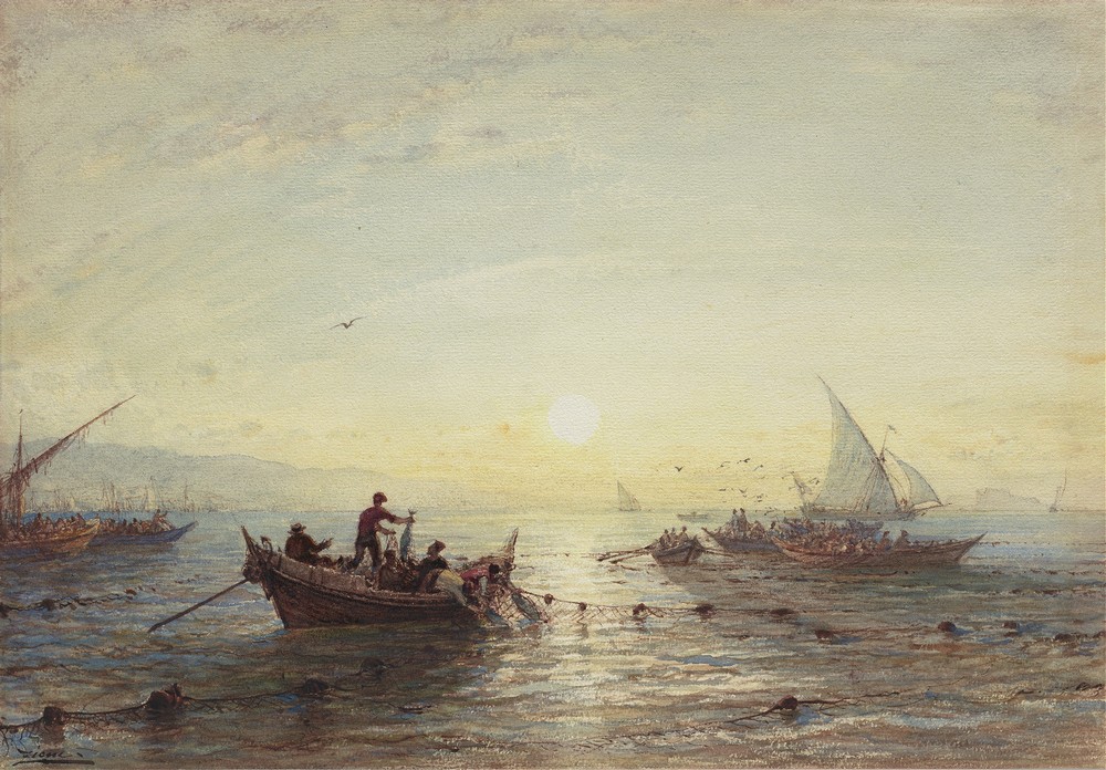 Tuna Fishing at Sunrise off the Coast near Marseilles (1860s)