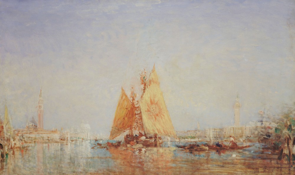 Venise, Trabaccolo À La Voile Jaune