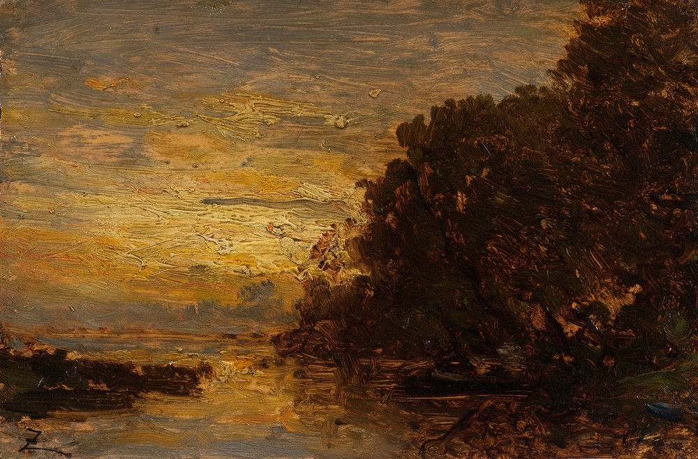 La Seine à Billancourt, coucher de soleil (19th century)