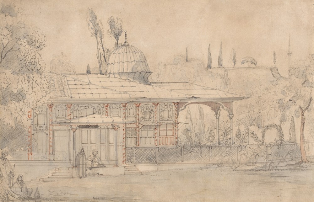 Pavilion Near a Mosque (recto) (1800s)