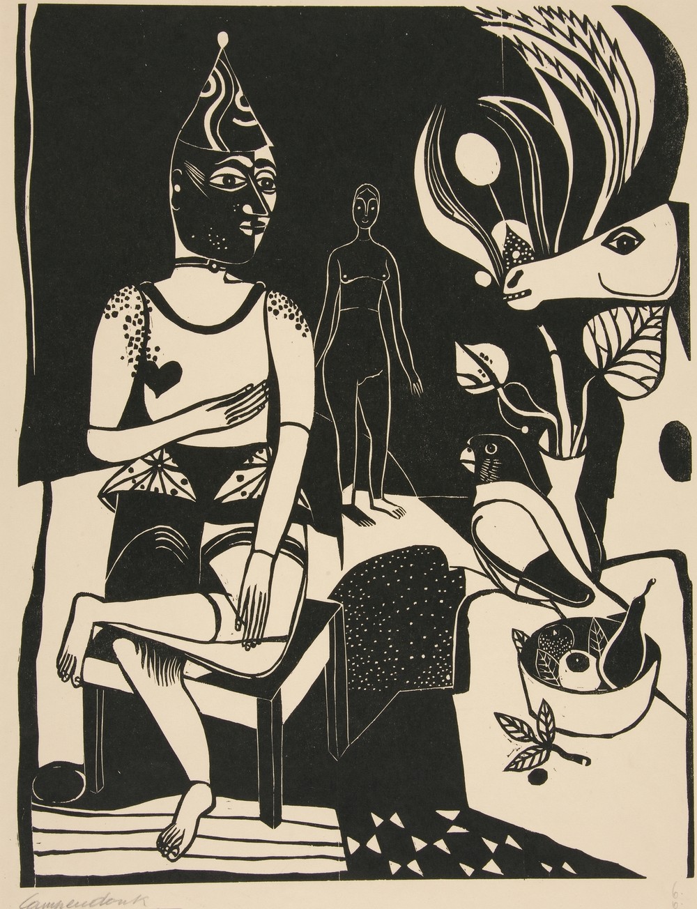 Seated Harlequin