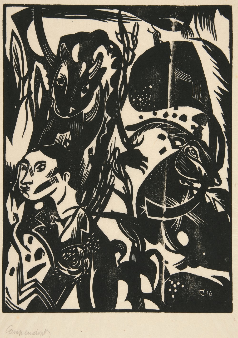 Man with Cow and Goat