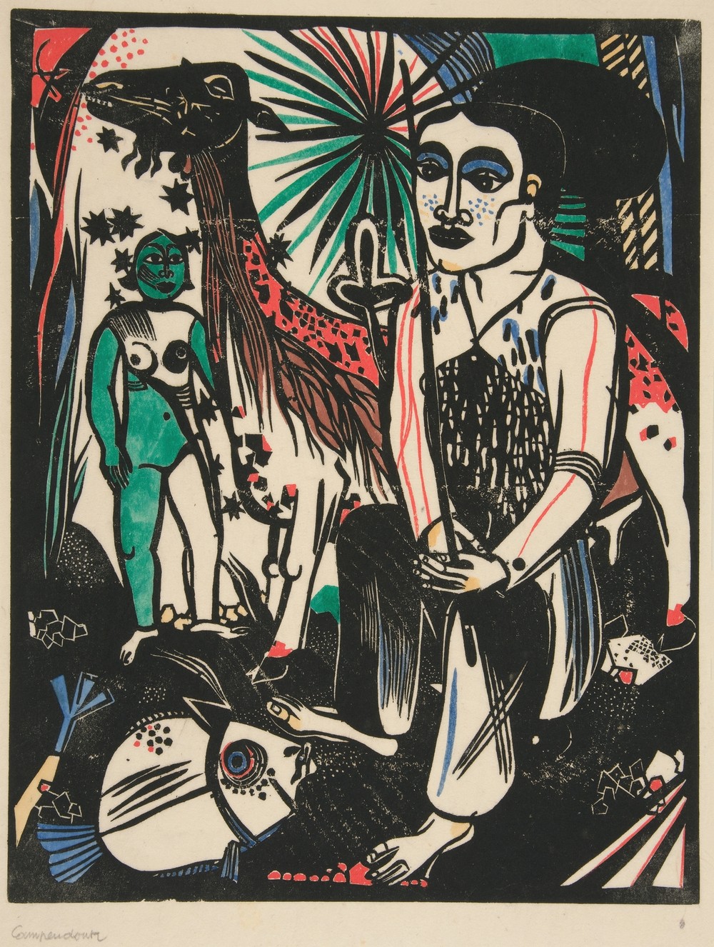 Shepherd with Large Goat