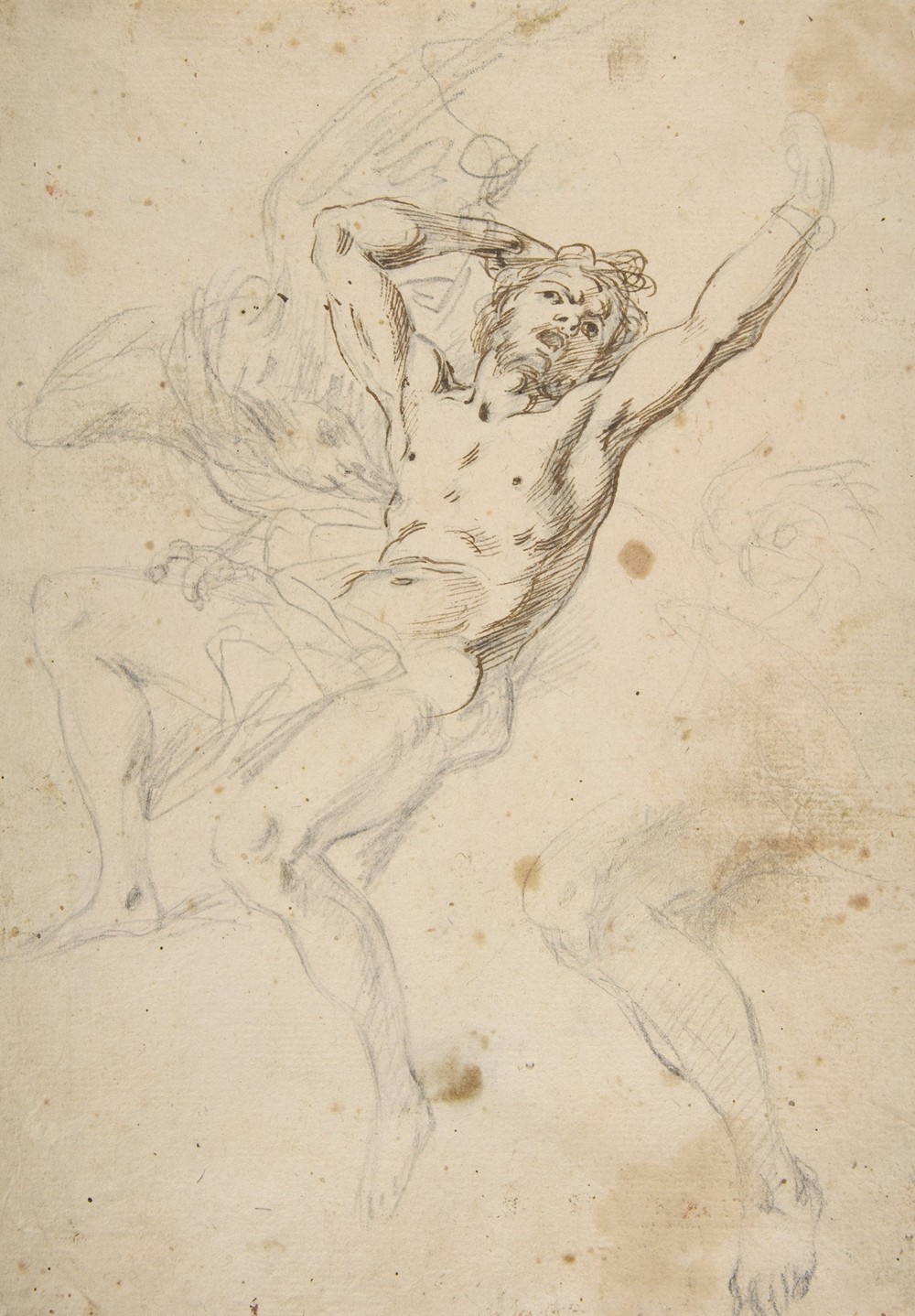 slight sketch of head and shoulders of man in lead pencil (1615–73)