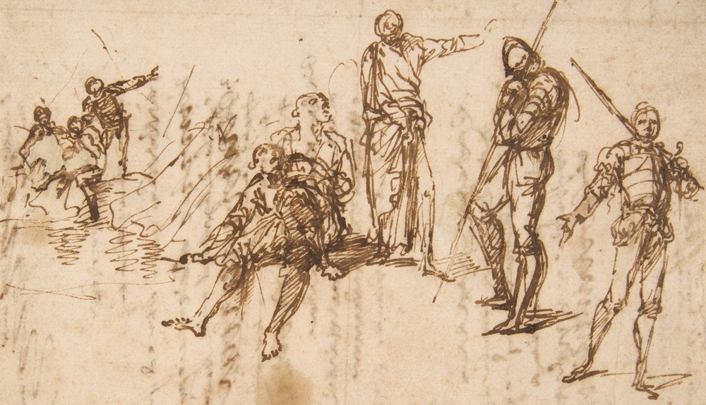 Two Standing Soldiers and Six other Figures (1615–73)