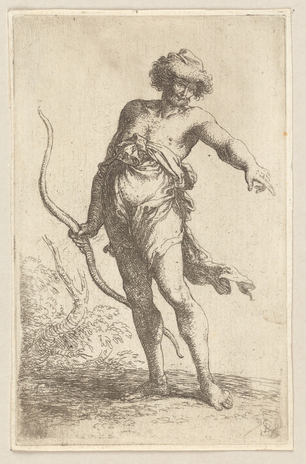 Man with Bow, Pointing to the Right