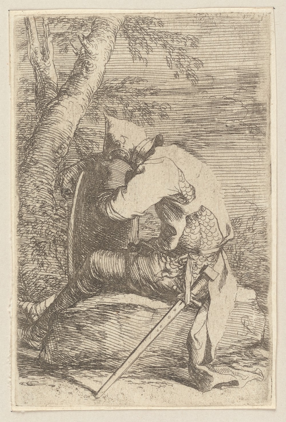 Seated Soldier Leaning on His Shield