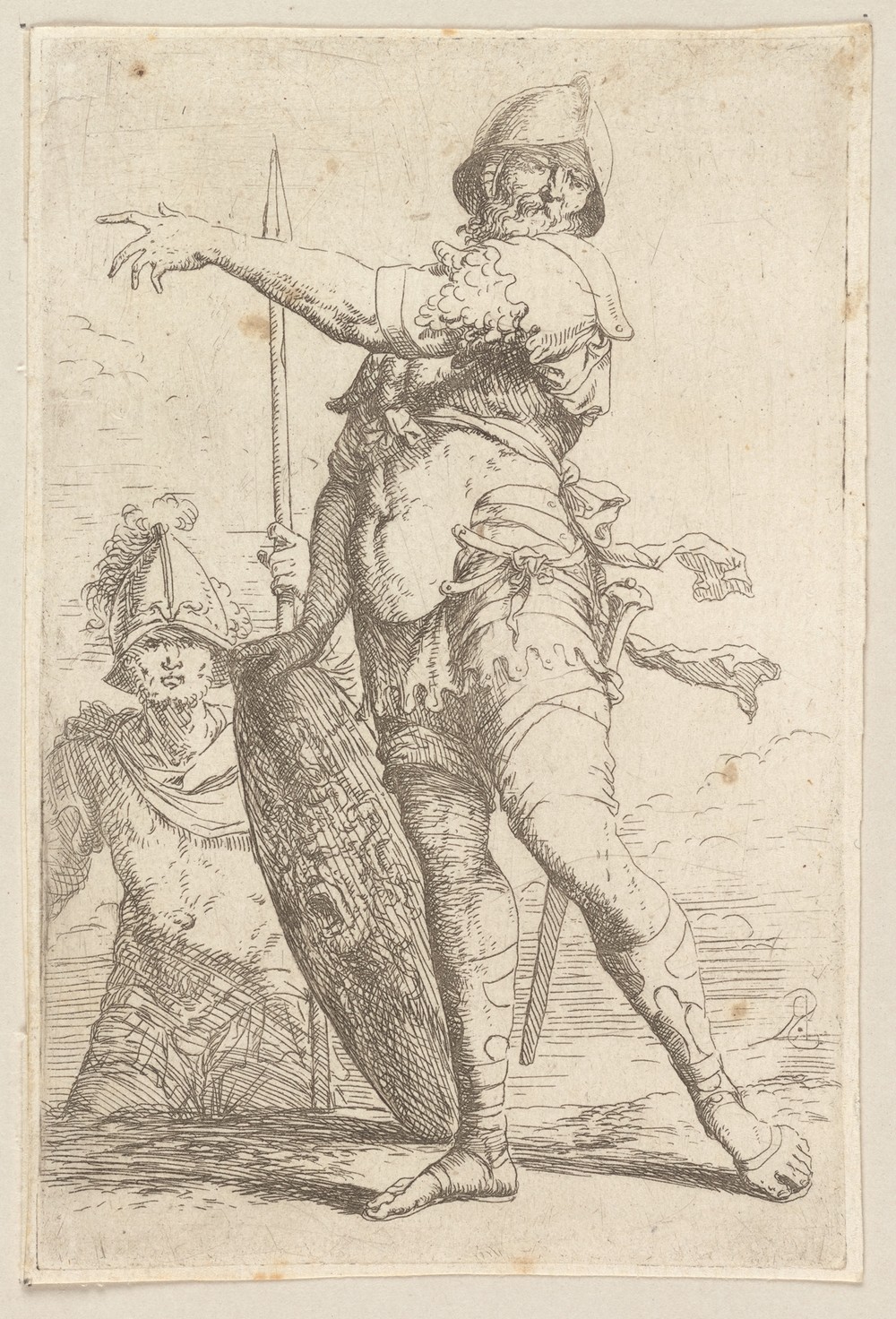Soldier Holding a Shield with the Head of Medusa