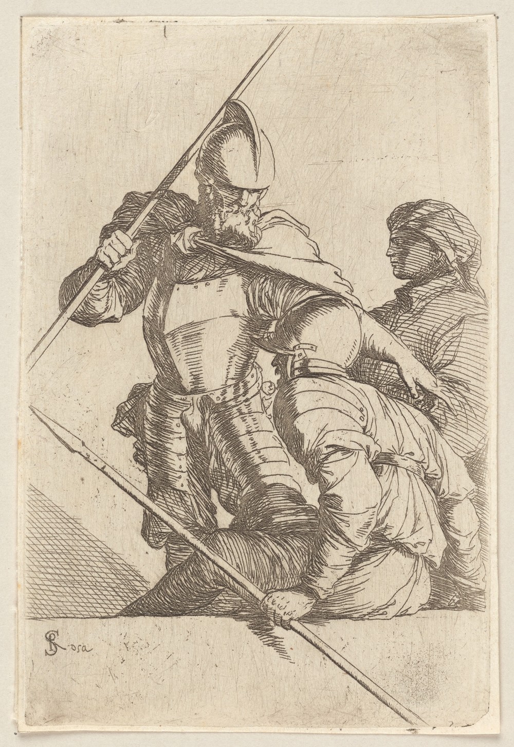 Two Soldiers, One in Helmet and Bearded