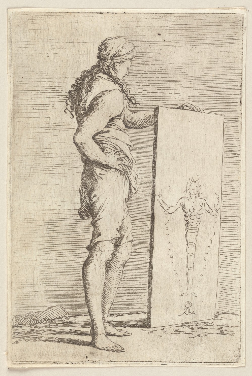Young Man Viewing a Painting
