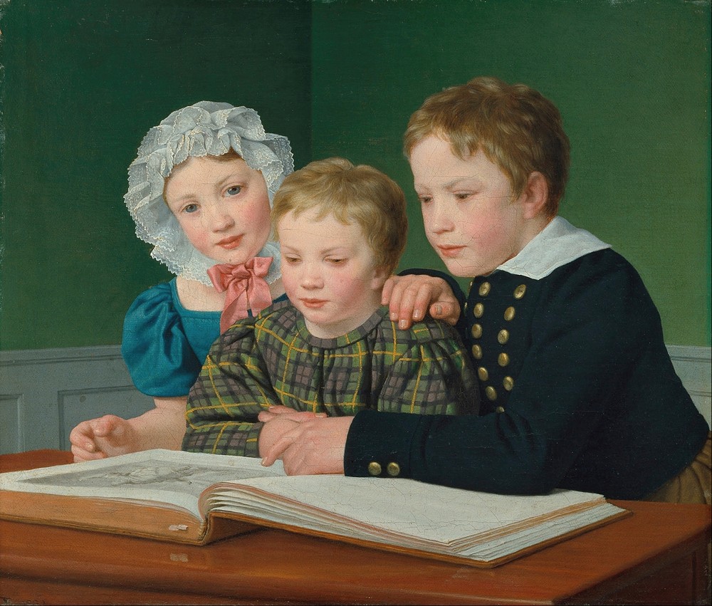 Portrait of C.F. Holm’s children. Adam Vilhelm, Pauline Frederikke and Johan Chr. Julius