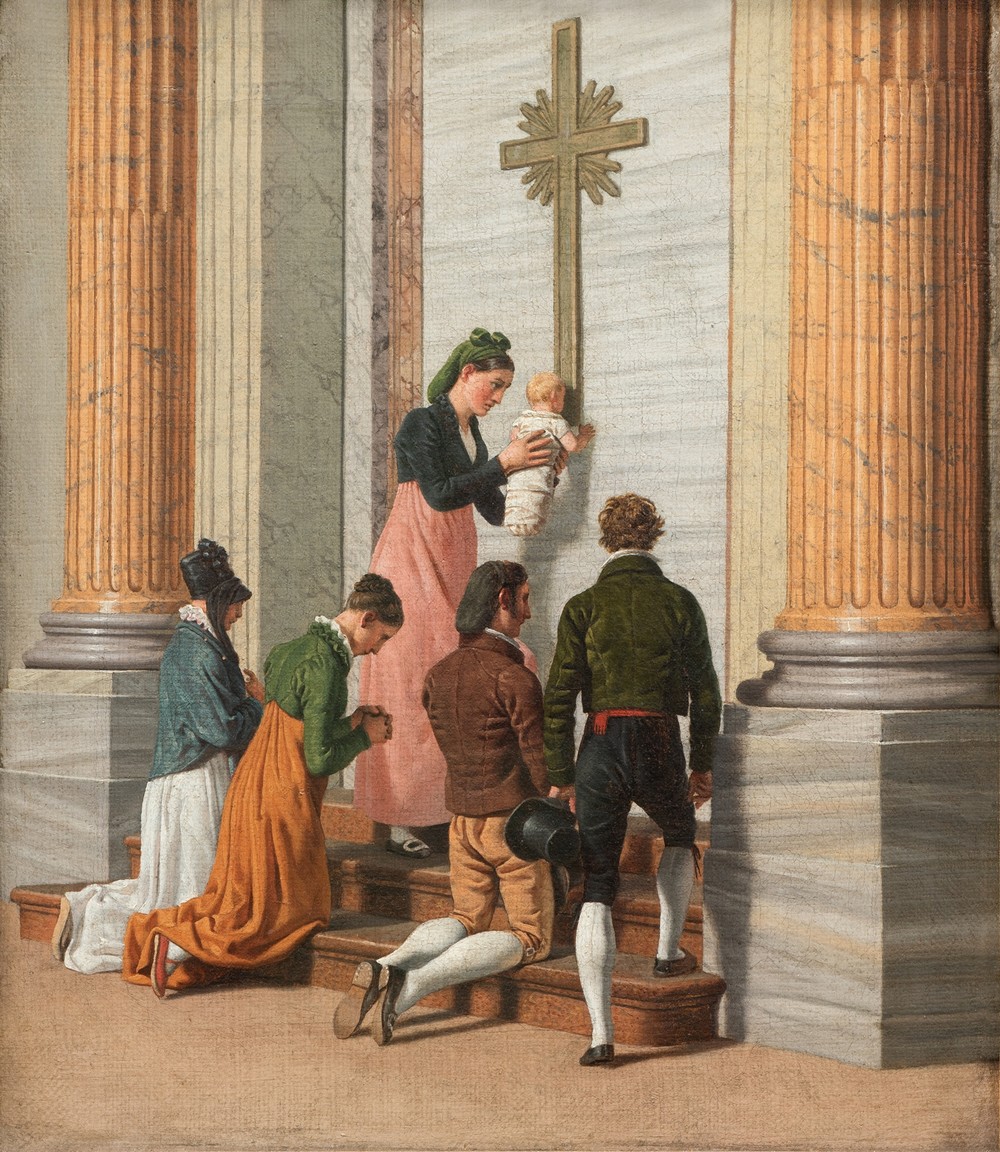 Devotion by the Holy Door of St. Peter’s Basilica (ca. 1814)