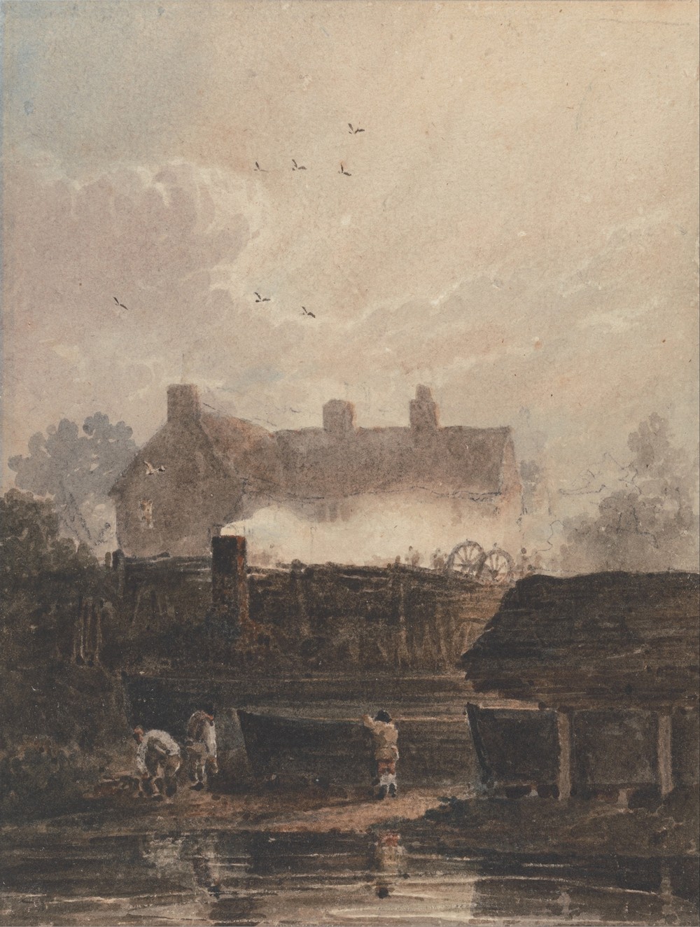Boat Building, Dockyard at Birmingham (1800s)