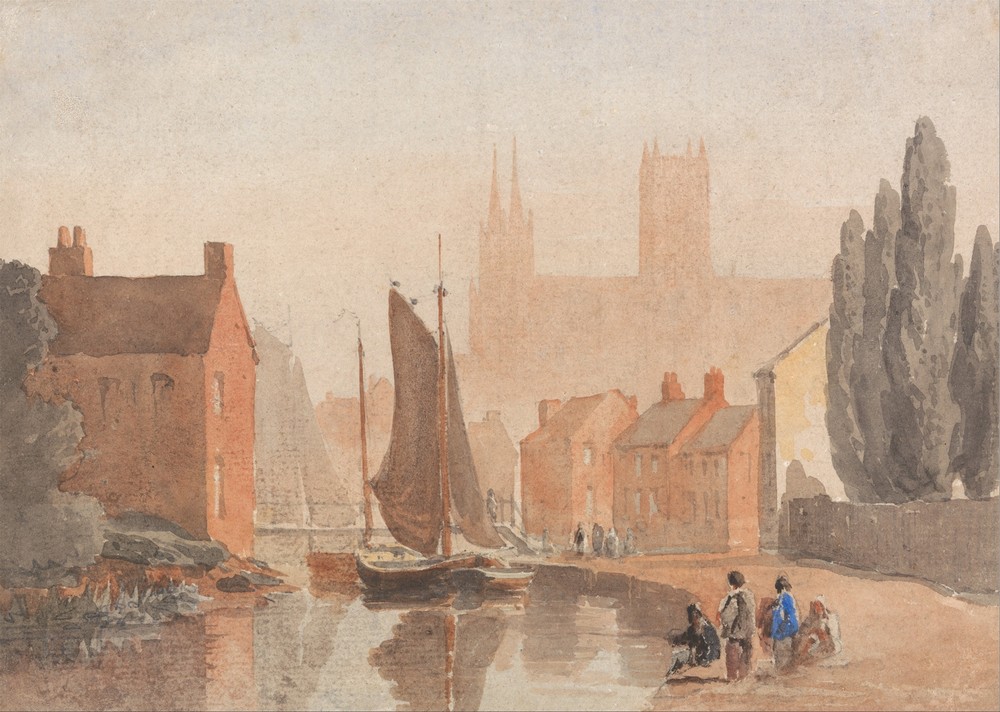 Lincoln Cathedral from Brayford Pool (circa 1808)