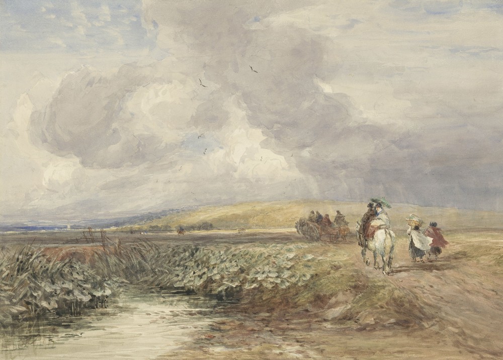 Landschap met reizigers