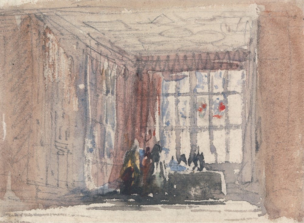 A Tudor Room with Figures (mid to late 1830s)