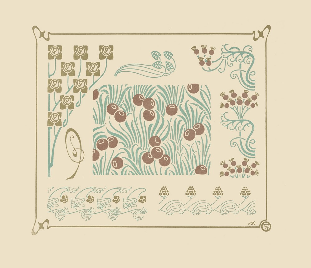 Abstract design based on berries and flower buds