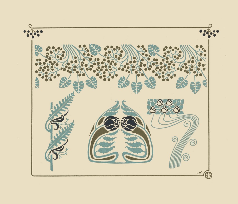 Abstract design based on berries and flowers