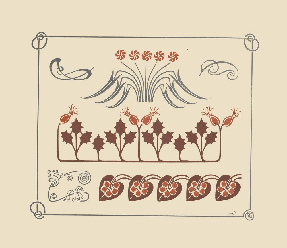Abstract design based on flowers and leaves