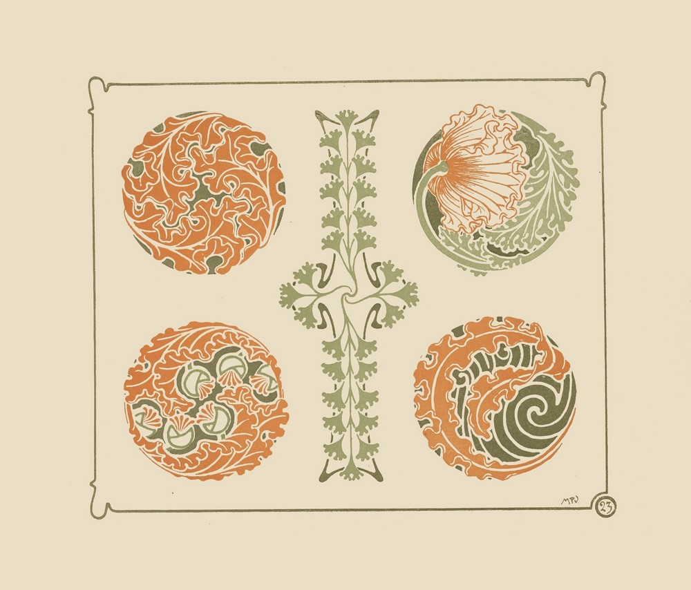 Abstract design based on leaf shapes.