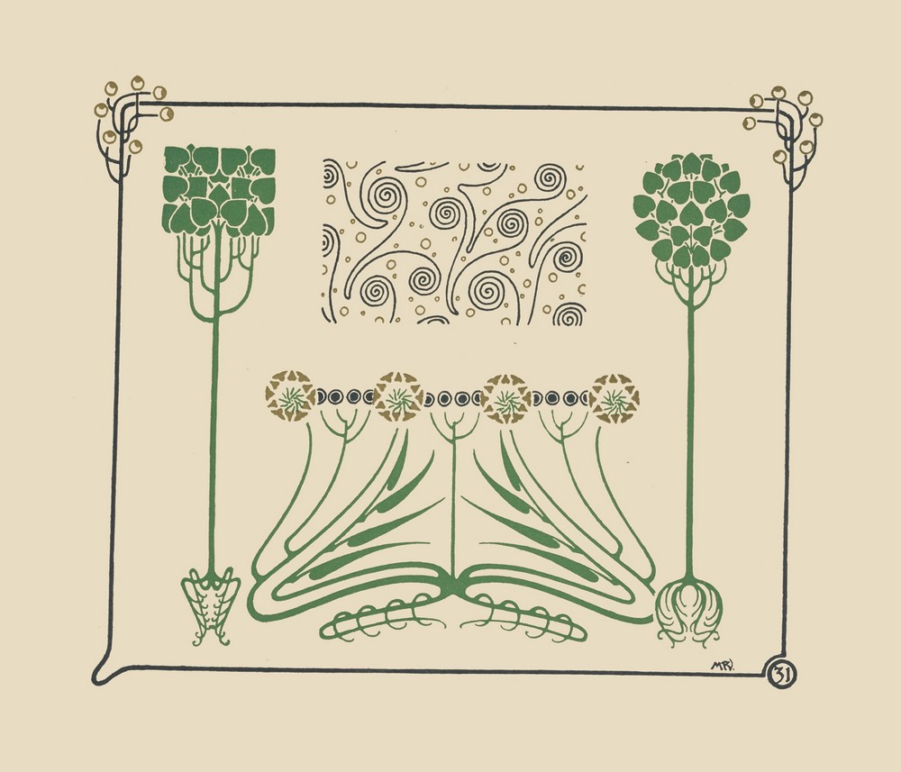 Abstract design based on leaves and arabesques