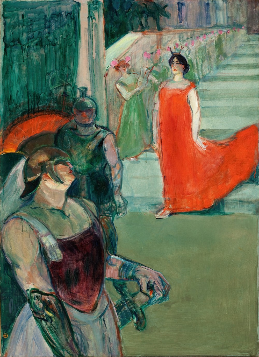 The Opera ‘Messalina’ at Bordeaux (Messaline descend l’escalier bordé de figurants)