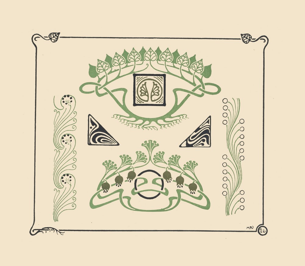 Abstract design based on leaves and flowers.