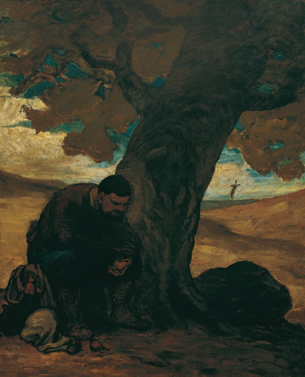 Sancho Pansa, unter einem Baum ausruhend