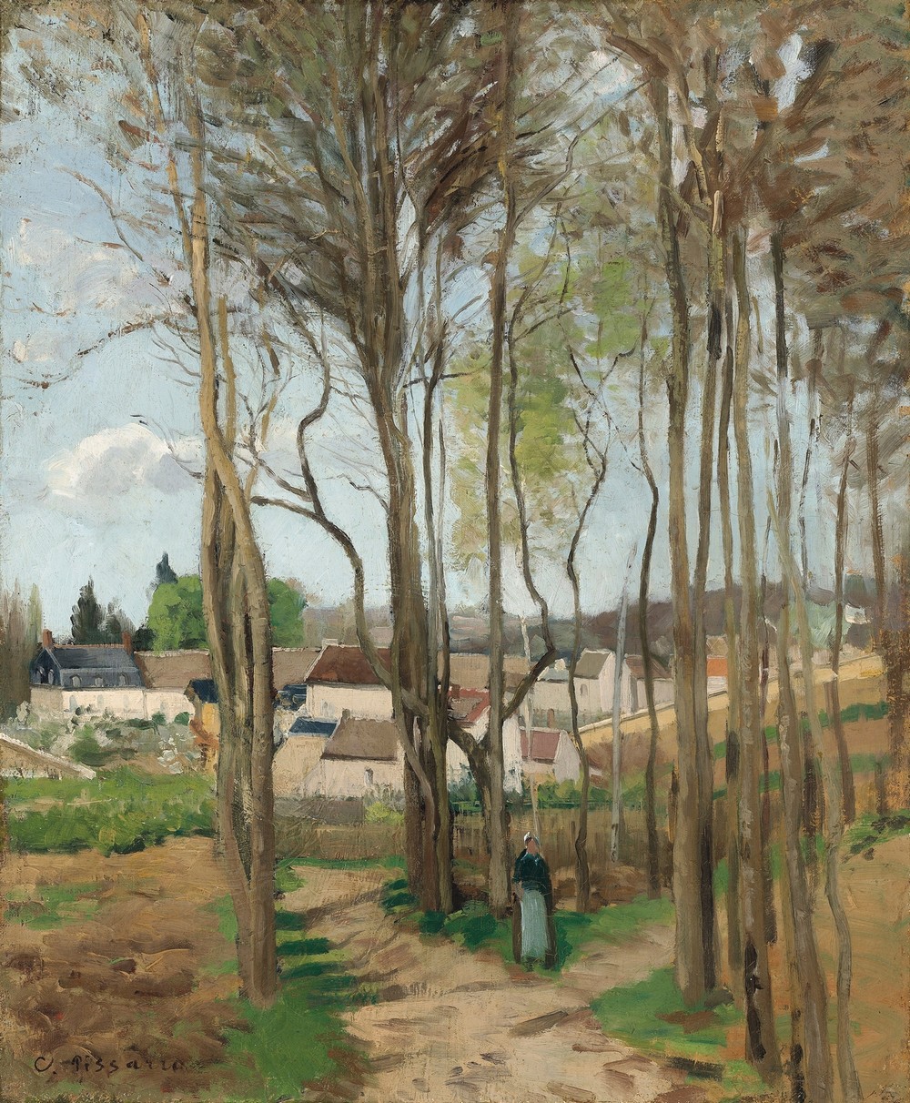 Le village à travers les arbres (circa 1869)