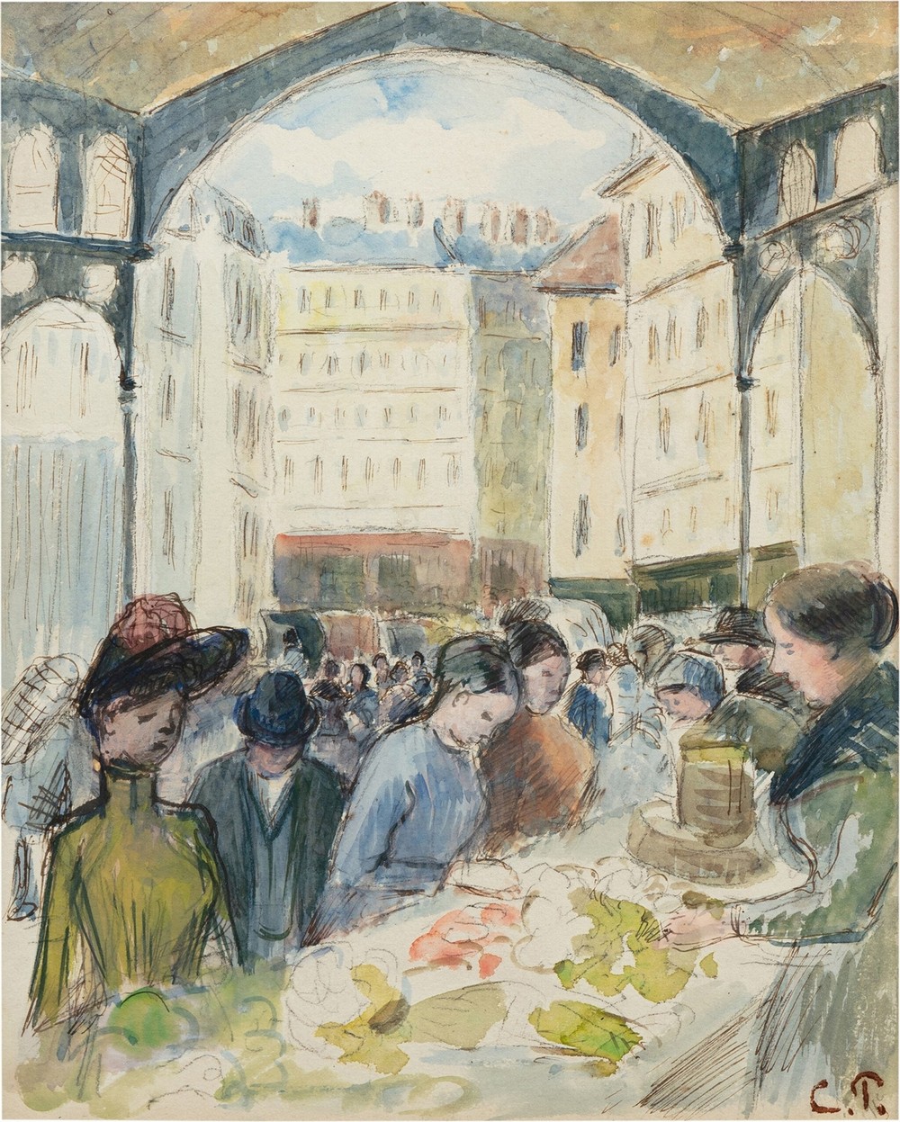 Les Halles centrales; le marché aux légumes