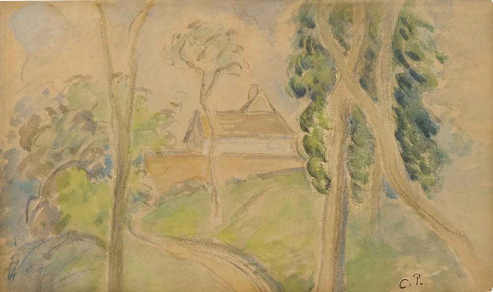 Country Scene with a House along a Road (circa 1875-80)