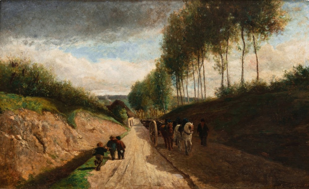 Chemin creux, environs de Chailly ( 1860)