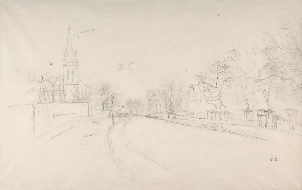 All Saints Church, Upper Norwood seen from the north side of Beulah Hill (19th century)