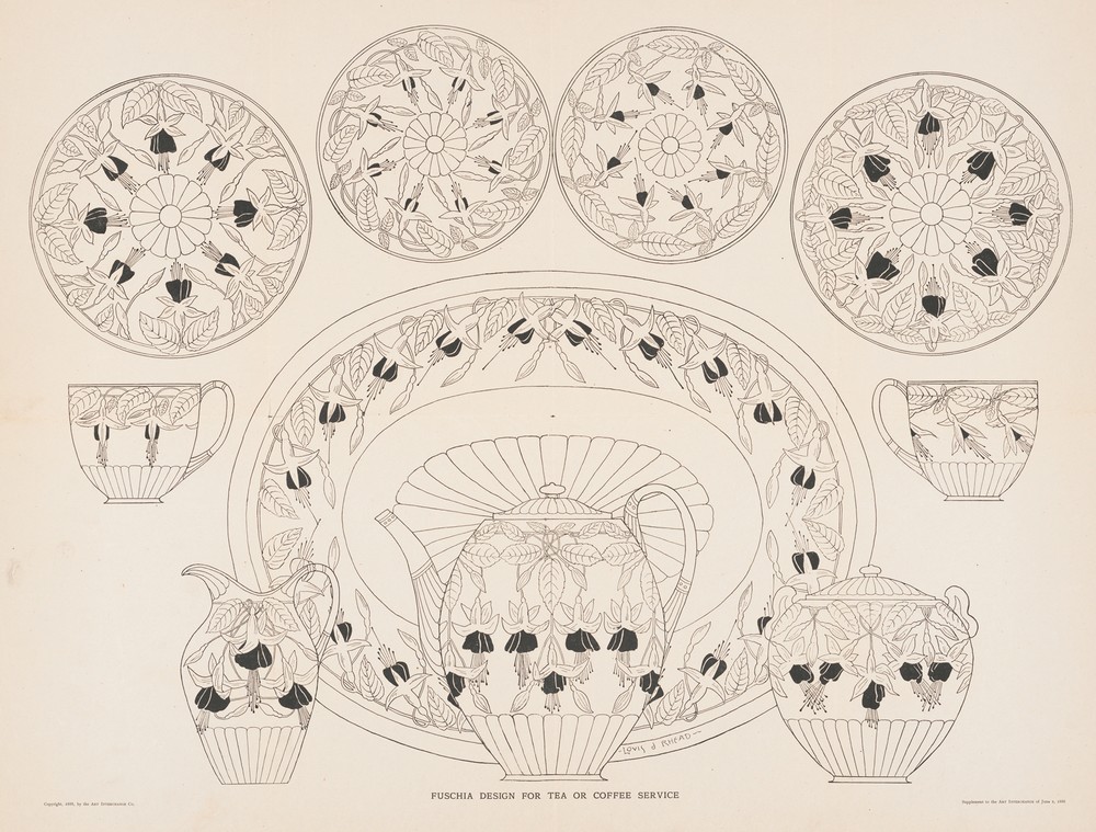 Fuschia design for tea or coffee service