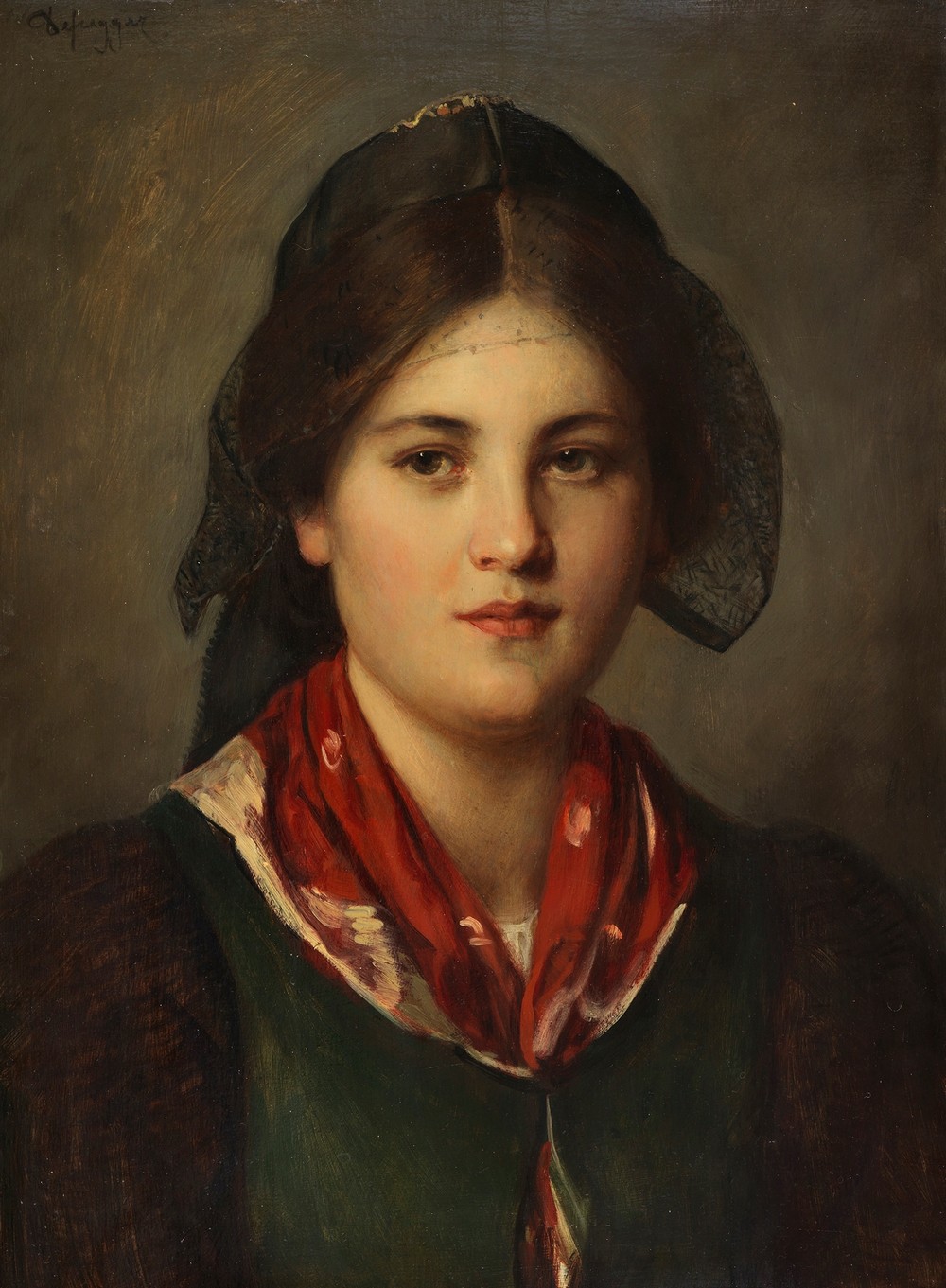 Dirndl mit Spitzenhaube (1880-90)