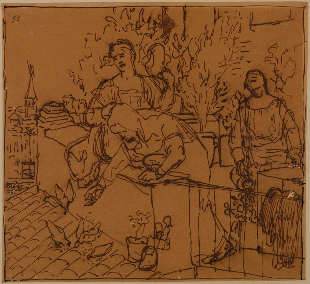 Trois femmes sur une terrasse