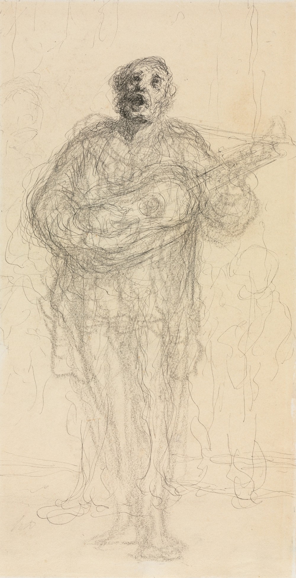 Singing Guitarist (recto) (1855-60)