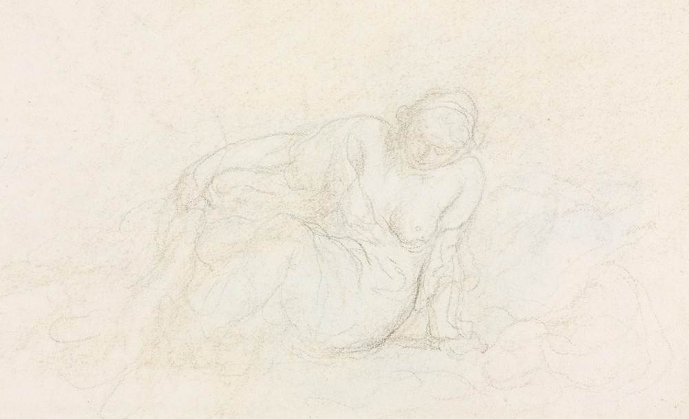 Reclining Woman Leaning on Her Arm (verso) (1855/60)